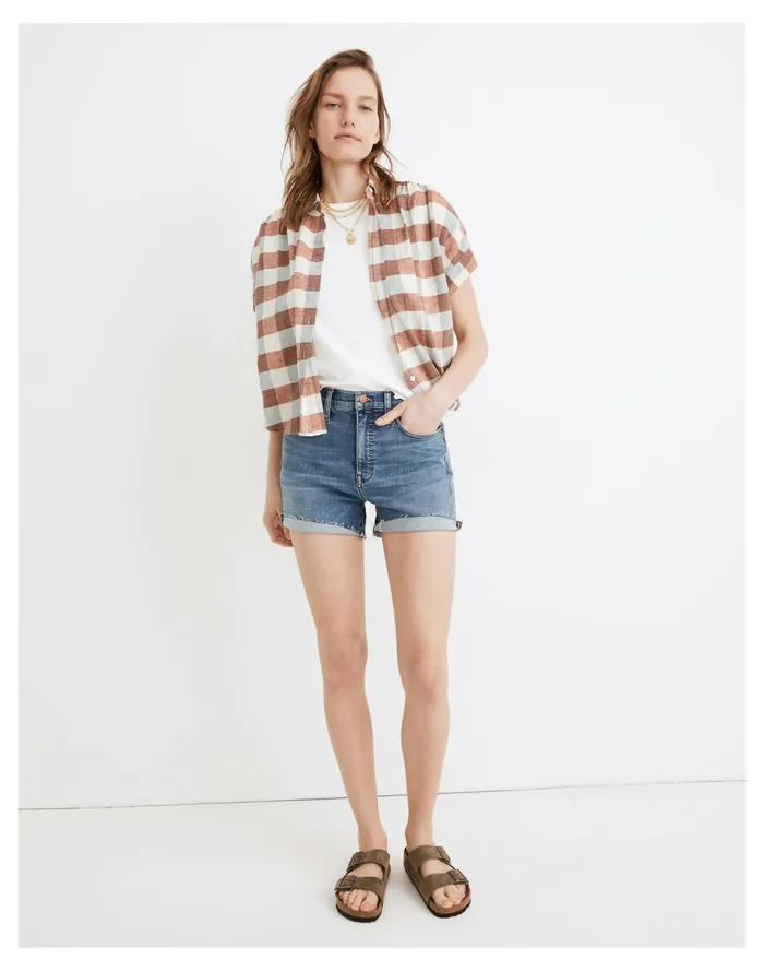 Women High Rise Denim Shorts In Quintell Wash Quintell Wash Madewell Shorts