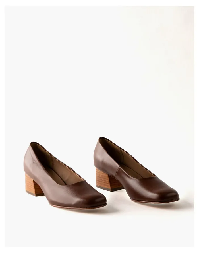 Women HUMA BLANCO Leather Luisa Pumps Chocolate Madewell Heels Women HUMA BLANCO Leather Luisa Pumps Chocolate Madewell Heels