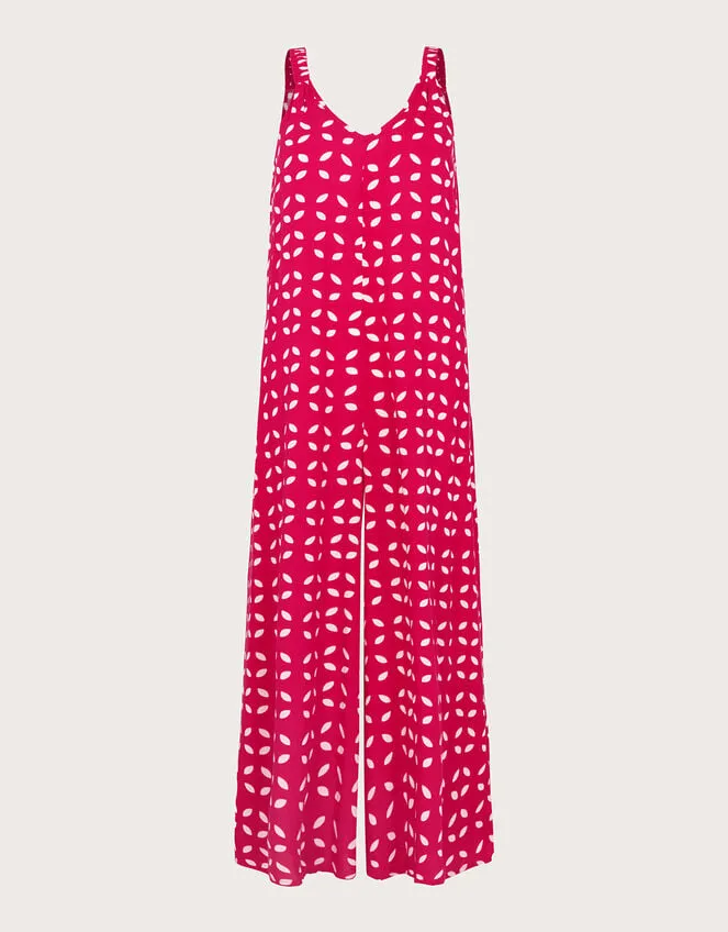 Women Isla Petal Jumpsuit Pink Monsoon Beachwear and Swimwear