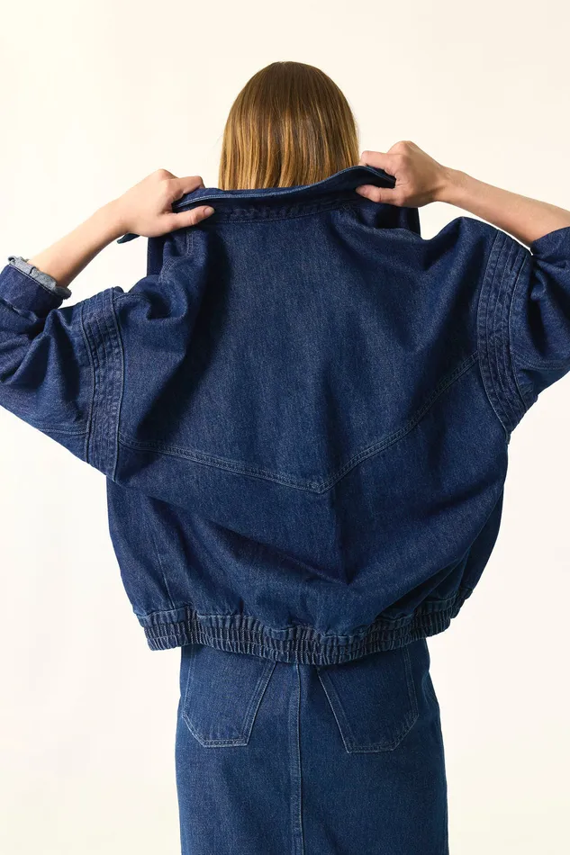 Women Jacket Loubia Indigo Veste Coton En Jean Bleu Des Petits Hauts Denim