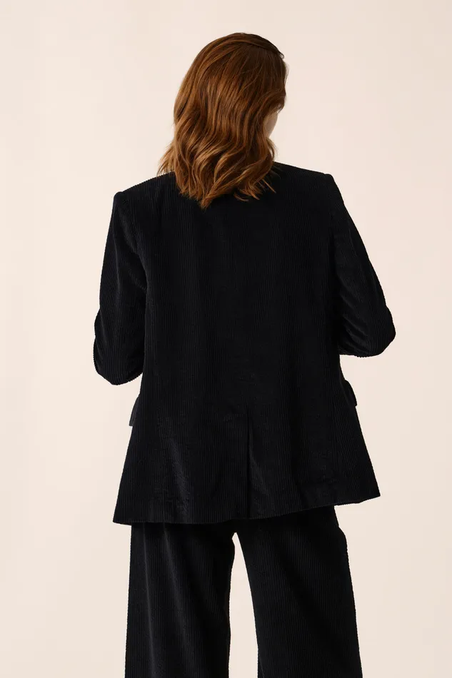 Women Jacket Sianette Noir Veste Coton Velours Noir Des Petits Hauts Coats and Jackets