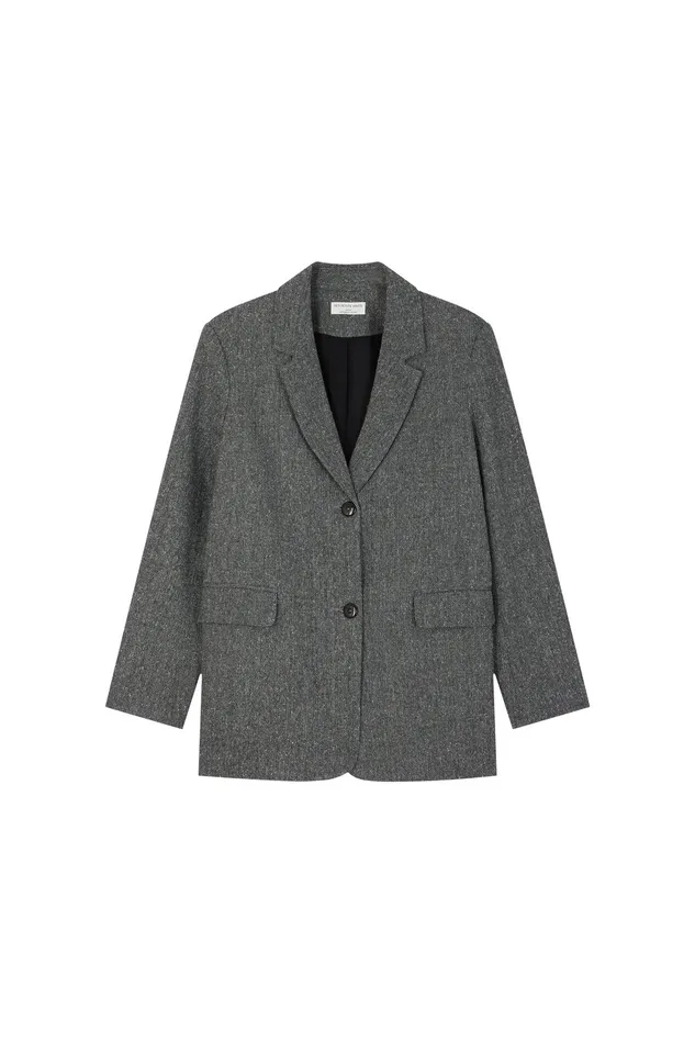 Women Jacket Silvestre Negara Veste De Tailleur Polyester Chevrons Gris Des Petits Hauts Coats and Jackets