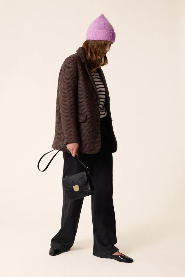 Women Jacket Venise Jacquard Scali Veste Tailleur Laine Multicolore Des Petits Hauts Coats and Jackets