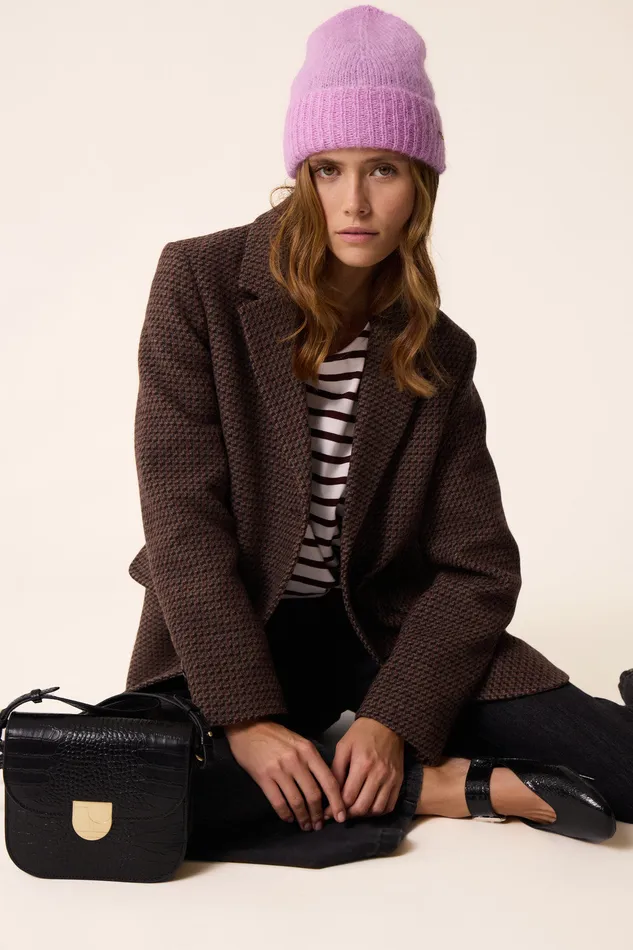 Women Jacket Venise Jacquard Scali Veste Tailleur Laine Multicolore Des Petits Hauts Coats and Jackets