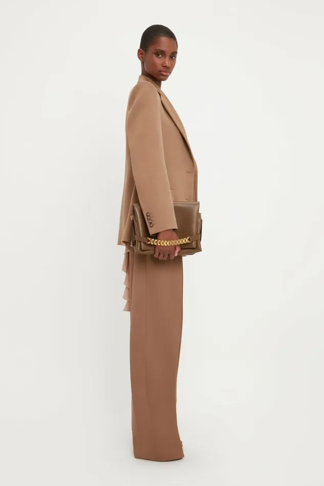 Women Jackets and Coats Victoria Beckham Asymmetric Double Layer Jacket In Fawn