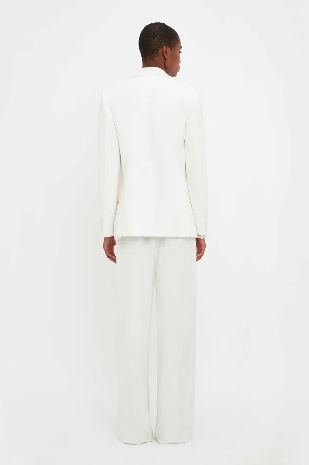 Women Jackets and Coats Victoria Beckham Asymmetric Double Layer Jacket In White