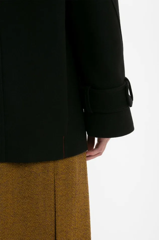 Women Jackets and Coats Victoria Beckham Oversized Pea Coat In Black