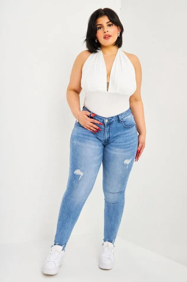 Women Jean Skinny Bleu Us Blue Brentiny Paris See Everything
