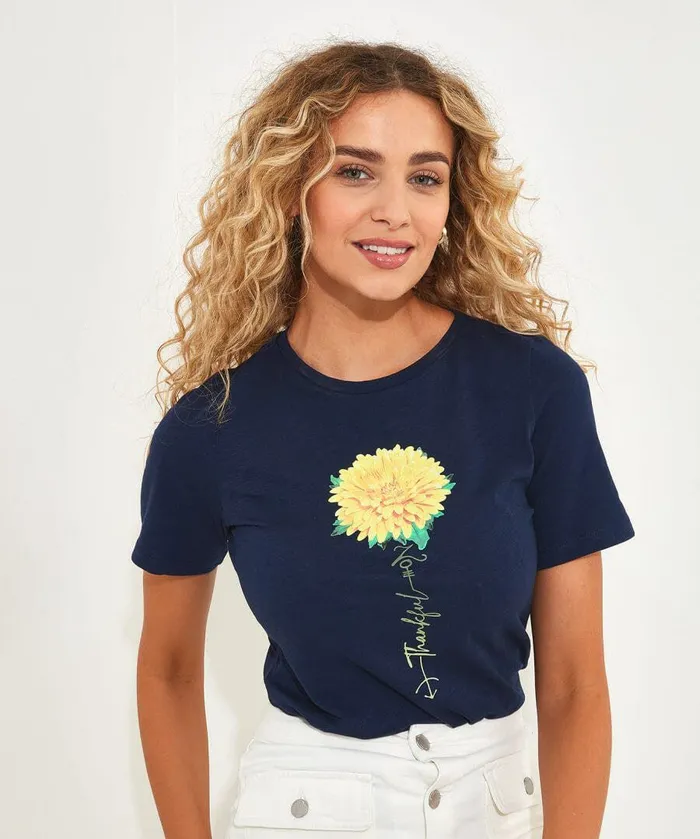 Women Joe Browns Beautifully Bold Graphic Tee Navy