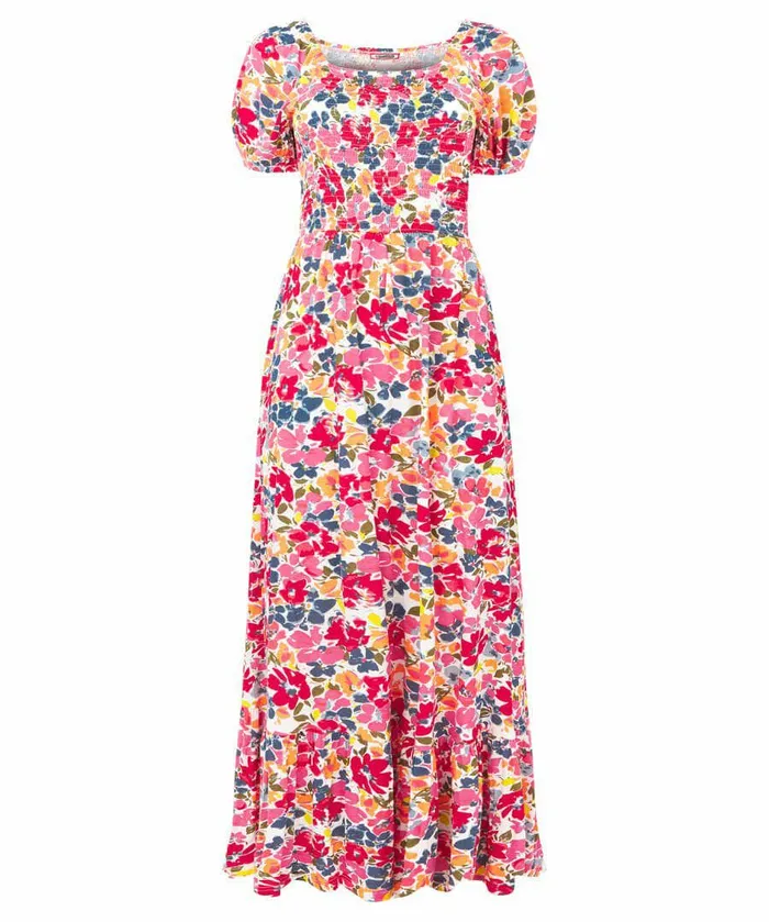 Women Joe Browns Blossom Shirred Jersey Dress Multi Women Joe Browns Blossom Shirred Jersey Dress Multi