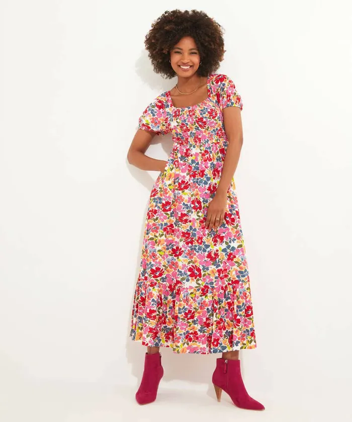 Women Joe Browns Blossom Shirred Jersey Dress Multi Women Joe Browns Blossom Shirred Jersey Dress Multi