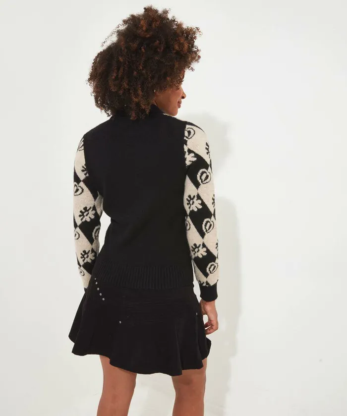 Women Joe Browns Check Mate Collared Jumper Mono Women Joe Browns Check Mate Collared Jumper Mono