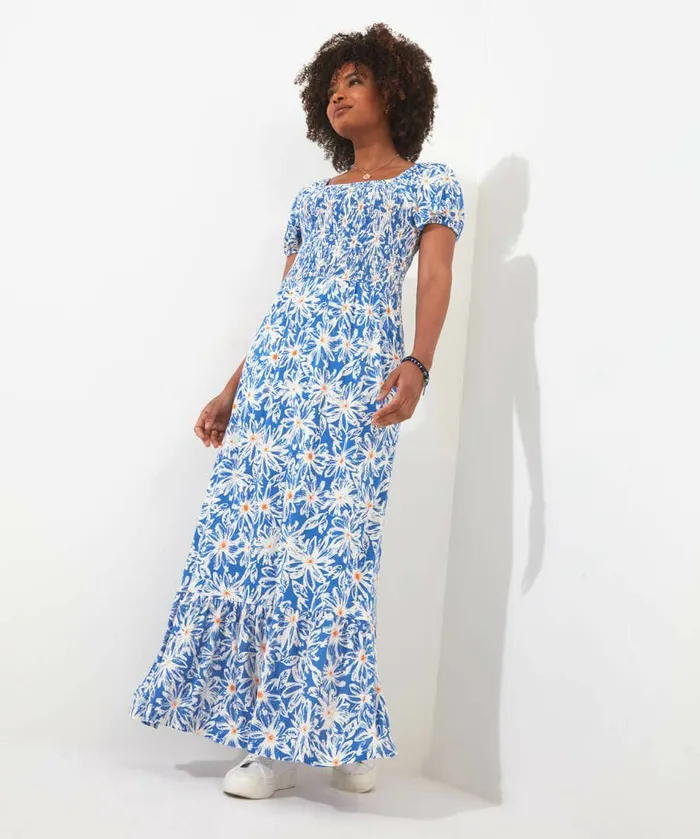 Women Joe Browns Daisy Day Shirred Jersey Dress Blue