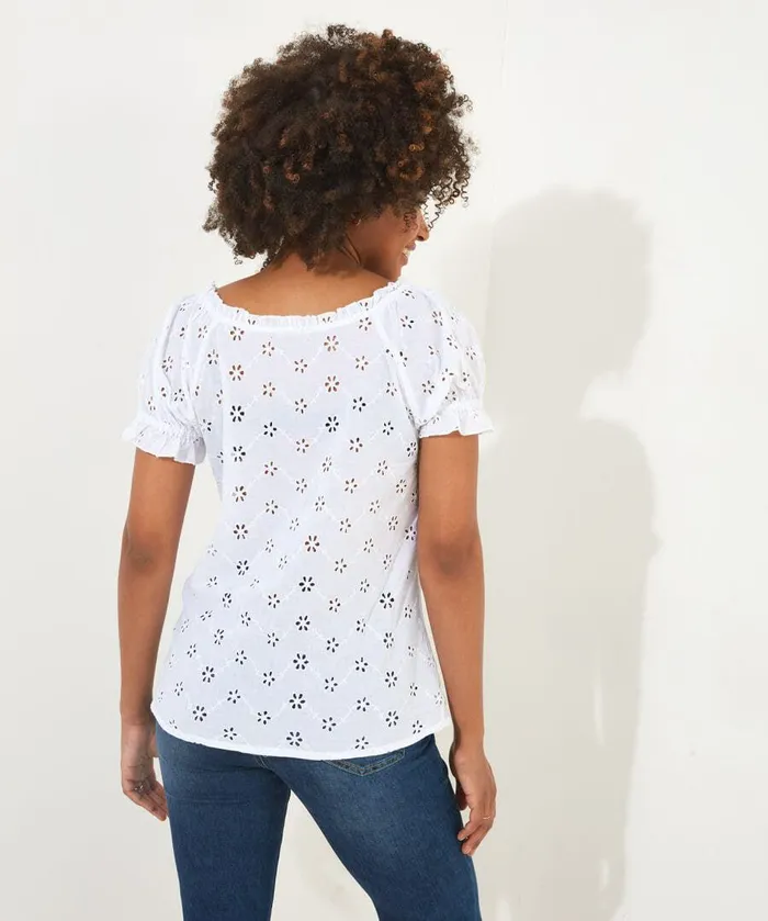 Women Joe Browns Favourite Broderie Top Whiteblack Women Joe Browns Favourite Broderie Top Whiteblack