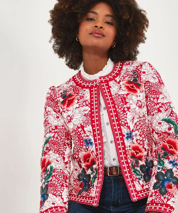 Women Joe Browns Fleur Boutique Quilted Jacket Red Women Joe Browns Fleur Boutique Quilted Jacket Red
