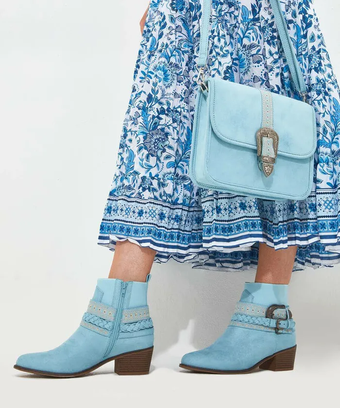 Women Joe Browns Horizon Boho Boots Light Blue Women Joe Browns Horizon Boho Boots Light Blue