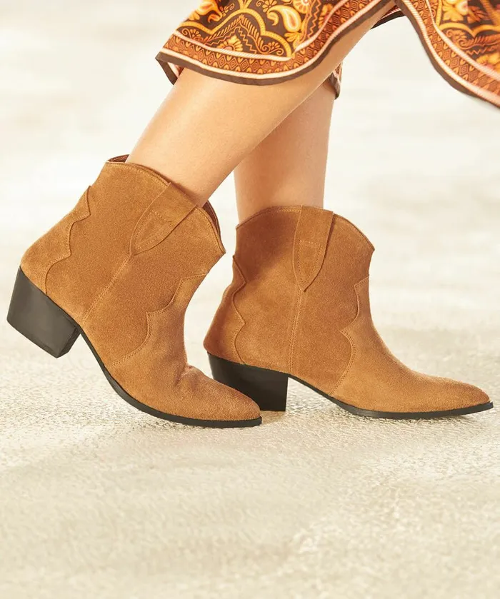 Women Joe Browns Katy Freeway Suede Western Boots Tan Women Joe Browns Katy Freeway Suede Western Boots Tan