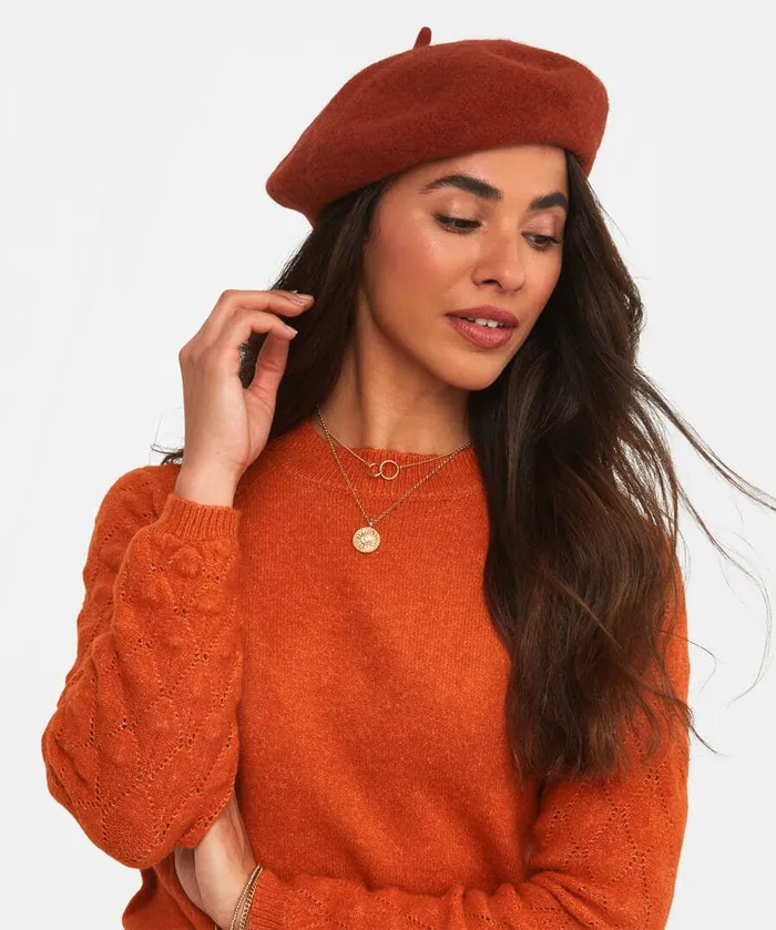 Women Joe Browns Lille City Wool Beret Rusthot Pinkmustard Women Joe Browns Lille City Wool Beret Rusthot Pinkmustard