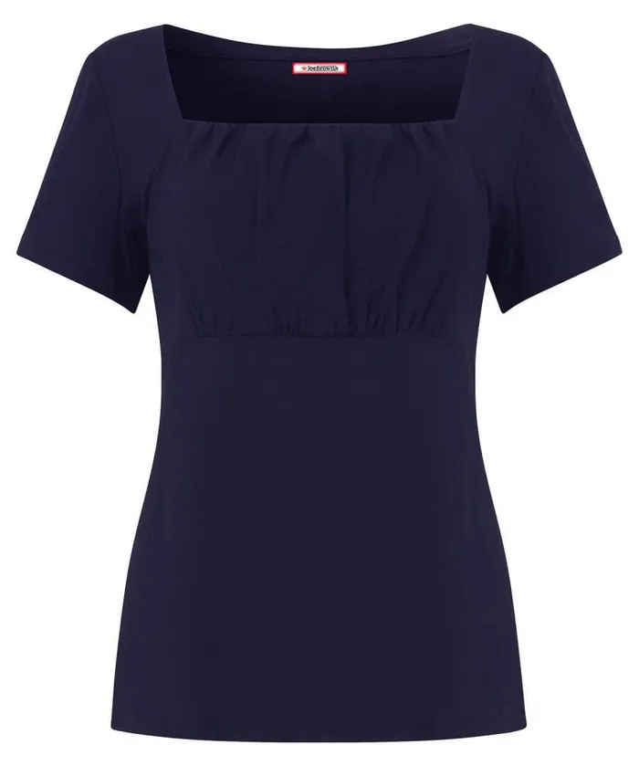 Women Joe Browns Minnie Ruched Front Jersey Top Navypink Women Joe Browns Minnie Ruched Front Jersey Top Navypink