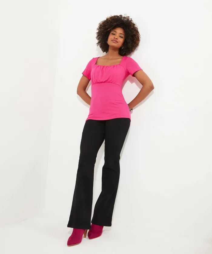 Women Joe Browns Minnie Ruched Front Jersey Top Navypink Women Joe Browns Minnie Ruched Front Jersey Top Navypink