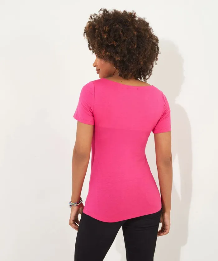 Women Joe Browns Minnie Ruched Front Jersey Top Navypink Women Joe Browns Minnie Ruched Front Jersey Top Navypink