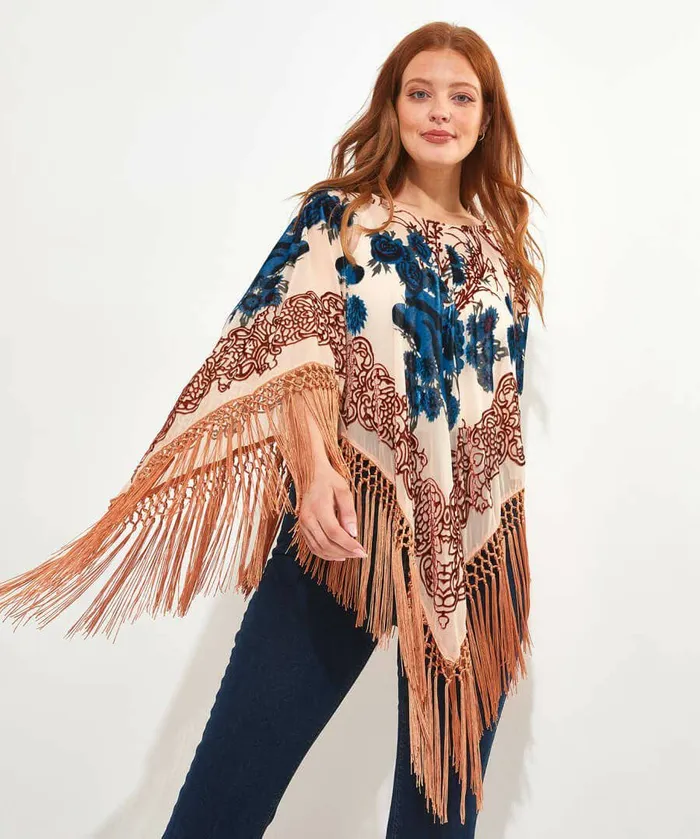 Women Joe Browns Paradise Lost Devore Poncho Multi