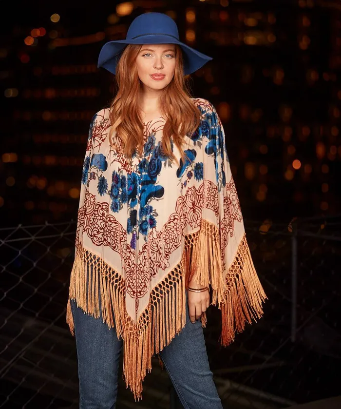 Women Joe Browns Paradise Lost Devore Poncho Multi Women Joe Browns Paradise Lost Devore Poncho Multi