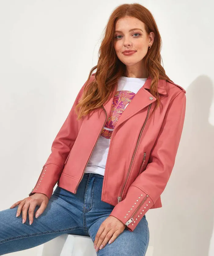Women Joe Browns Rosalie Leather Jacket Rose