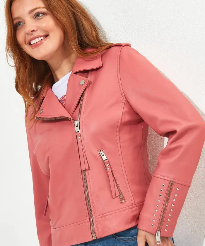 Women Joe Browns Rosalie Leather Jacket Rose Women Joe Browns Rosalie Leather Jacket Rose