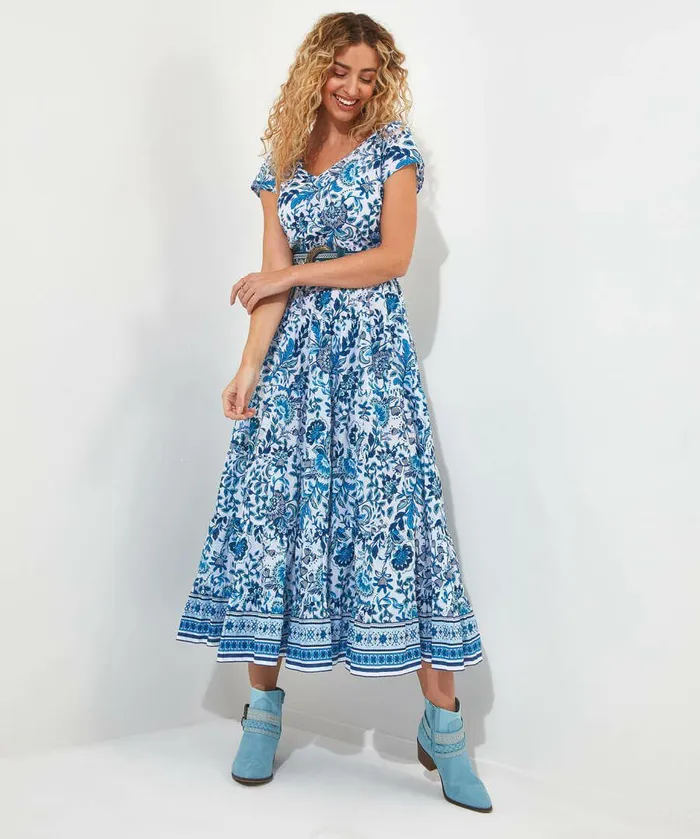 Women Joe Browns Summer Days Crinkle Dress Blue Women Joe Browns Summer Days Crinkle Dress Blue