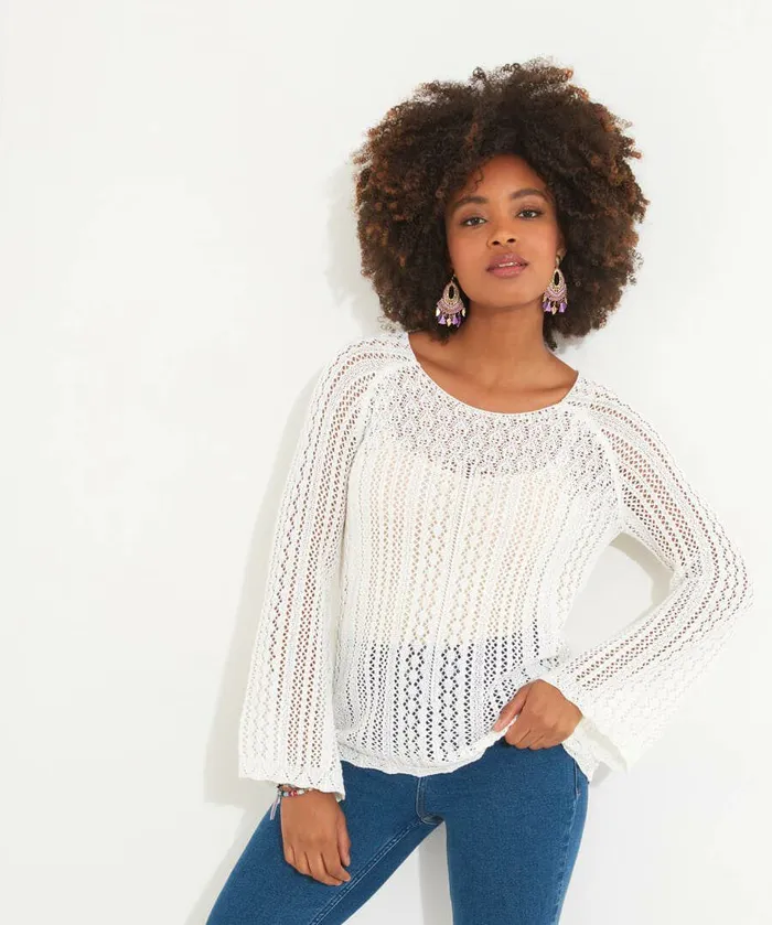 Women Joe Browns Tallulah Textured Summer Knit Jumper White Women Joe Browns Tallulah Textured Summer Knit Jumper White