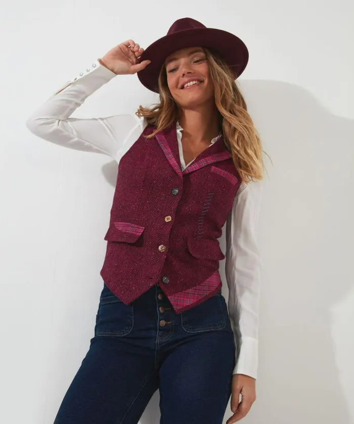 Women Joe Browns Ultimate Classic Waistcoat Berry Women Joe Browns Ultimate Classic Waistcoat Berry