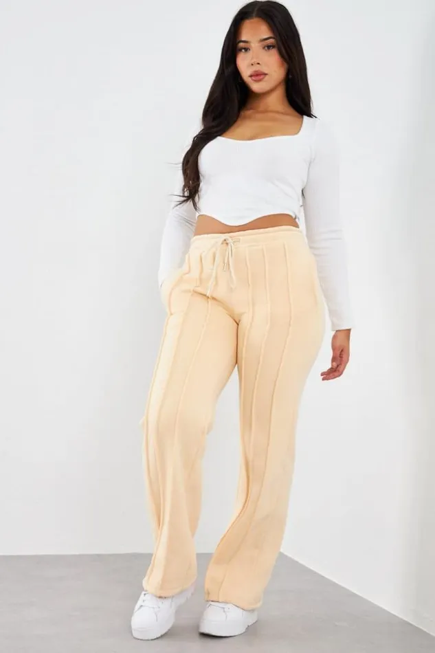Women Jogging Beige Avec Relief Beige Brentiny Paris White Tops