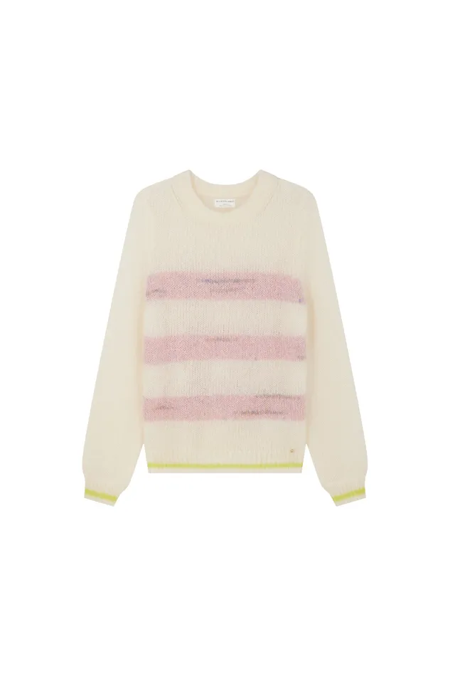 Women Jumper Alba EcruBrume Poudre Pull Mohair cru Et Rose Des Petits Hauts Jumpers and Cardigans