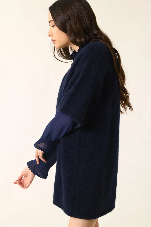 Women Jumper Anatole Marine Pull Alpaga Superfine Bleu Marine Des Petits Hauts Jumpers and Cardigans