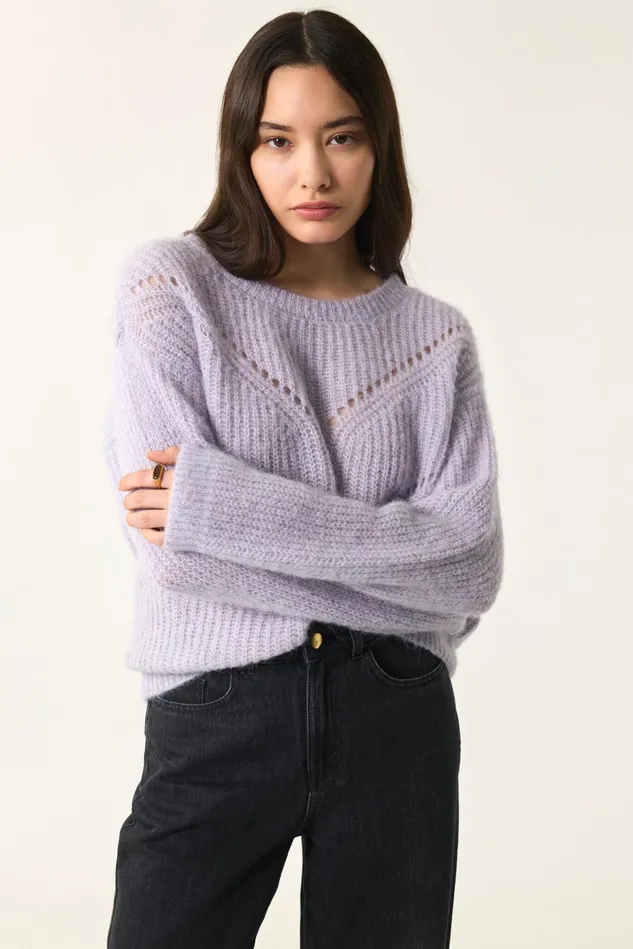Women Jumper Anouchka Souffle Chine Pull Alpaga Superfine Gris Bleu Des Petits Hauts Jumpers and Cardigans Women Jumper Anouchka Souffle Chine Pull Alpaga Superfine Gris Bleu Des Petits Hauts Jumpers and Cardigans