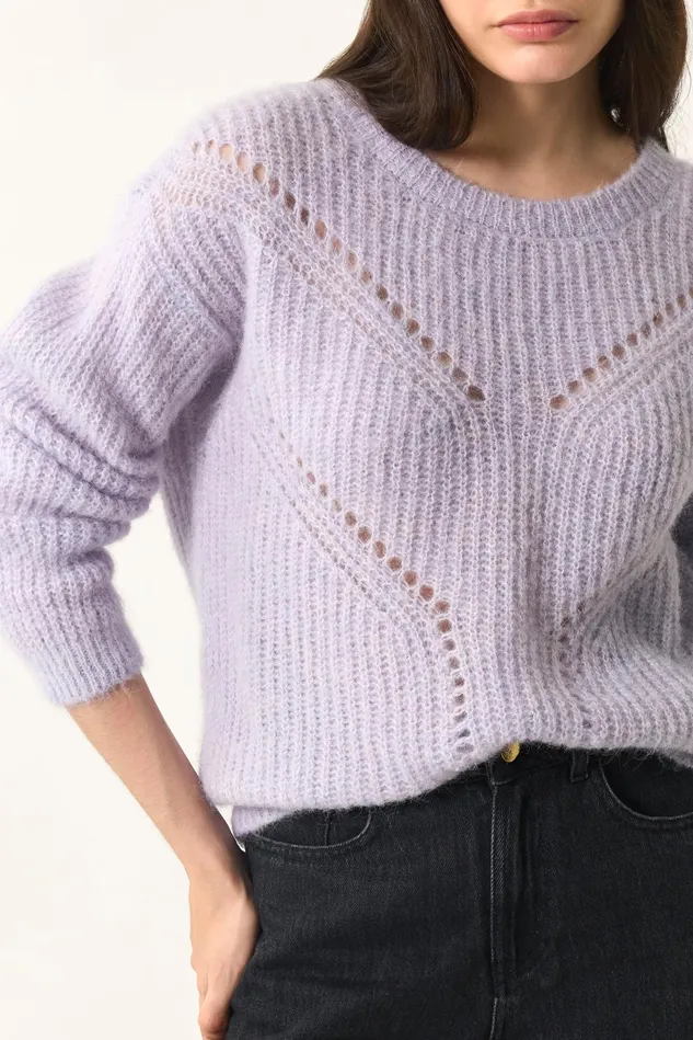 Women Jumper Anouchka Souffle Chine Pull Alpaga Superfine Gris Bleu Des Petits Hauts Jumpers and Cardigans