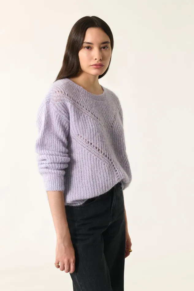 Women Jumper Anouchka Souffle Chine Pull Alpaga Superfine Gris Bleu Des Petits Hauts Jumpers and Cardigans