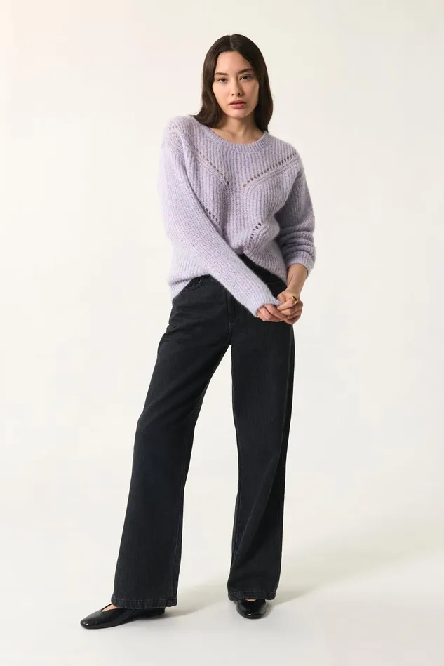 Women Jumper Anouchka Souffle Chine Pull Alpaga Superfine Gris Bleu Des Petits Hauts Jumpers and Cardigans