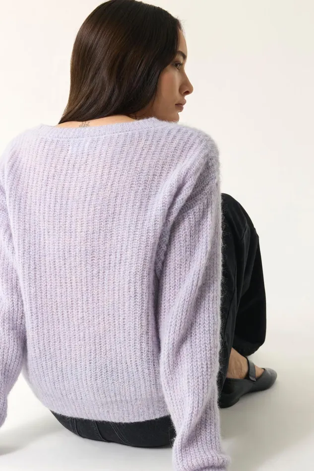 Women Jumper Anouchka Souffle Chine Pull Alpaga Superfine Gris Bleu Des Petits Hauts Jumpers and Cardigans