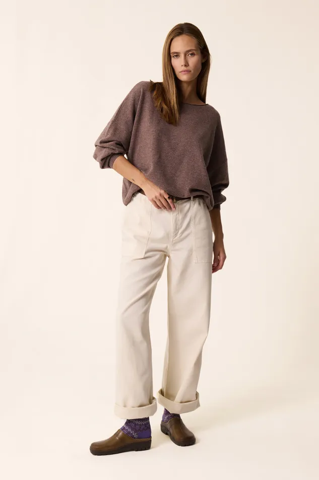 Women Jumper Aragone Galet Pull Laine Mrinos Gris Des Petits Hauts Jumpers and Cardigans Women Jumper Aragone Galet Pull Laine Mrinos Gris Des Petits Hauts Jumpers and Cardigans