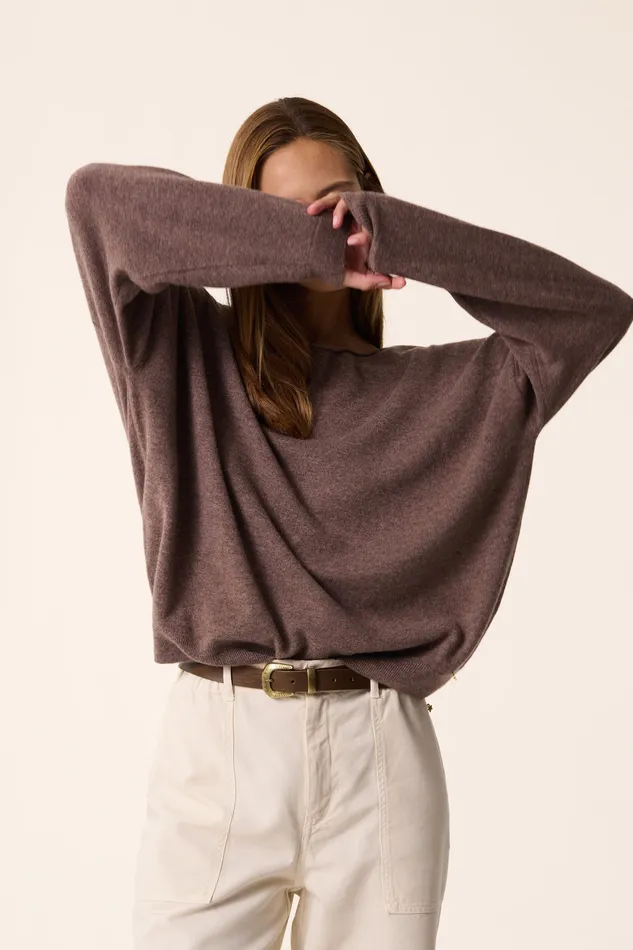 Women Jumper Aragone Galet Pull Laine Mrinos Gris Des Petits Hauts Jumpers and Cardigans