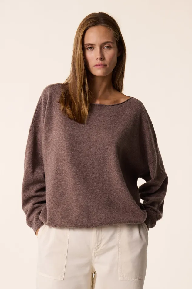 Women Jumper Aragone Galet Pull Laine Mrinos Gris Des Petits Hauts Jumpers and Cardigans