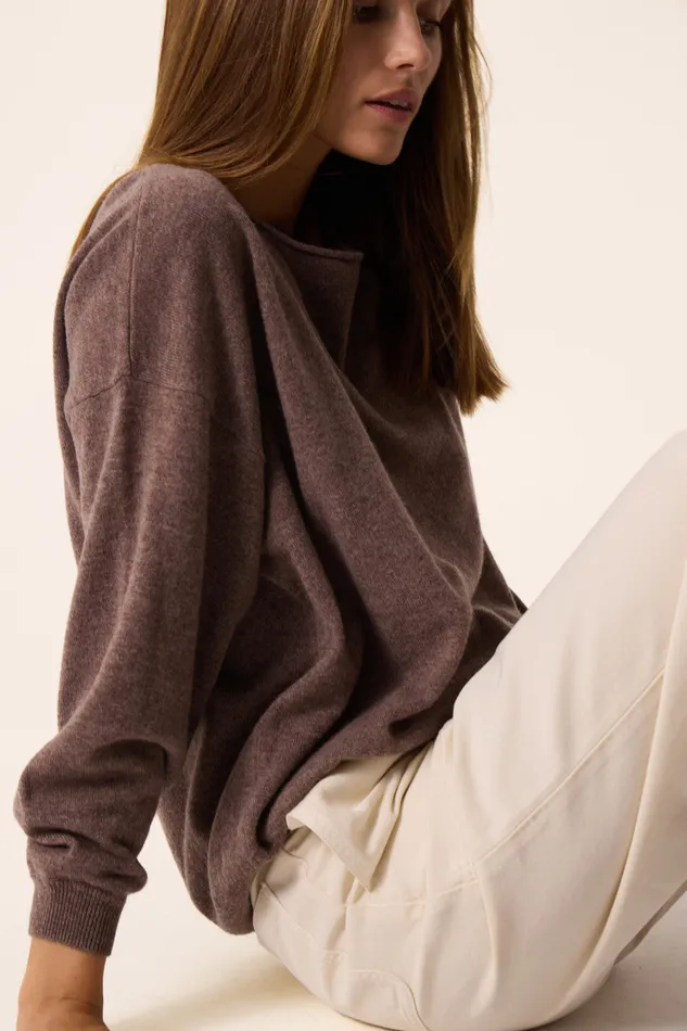 Women Jumper Aragone Galet Pull Laine Mrinos Gris Des Petits Hauts Jumpers and Cardigans