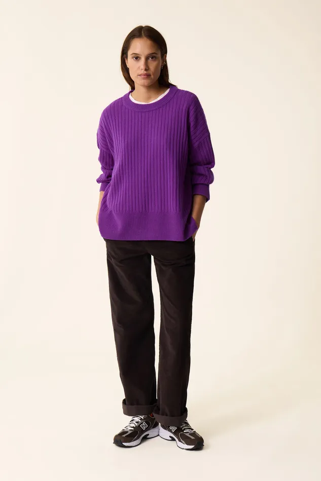 Women Jumper Aristou Violette Pull Laine Mrinos Violet Des Petits Hauts Jumpers and Cardigans
