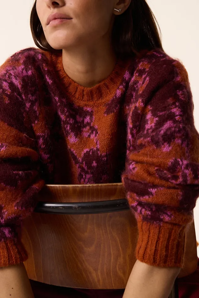 Women Jumper Begonia Flower Pull Mohair Multicolore Des Petits Hauts Jumpers and Cardigans