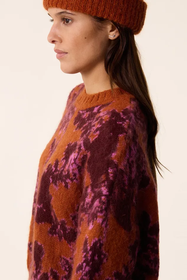 Women Jumper Begonia Flower Pull Mohair Multicolore Des Petits Hauts Jumpers and Cardigans