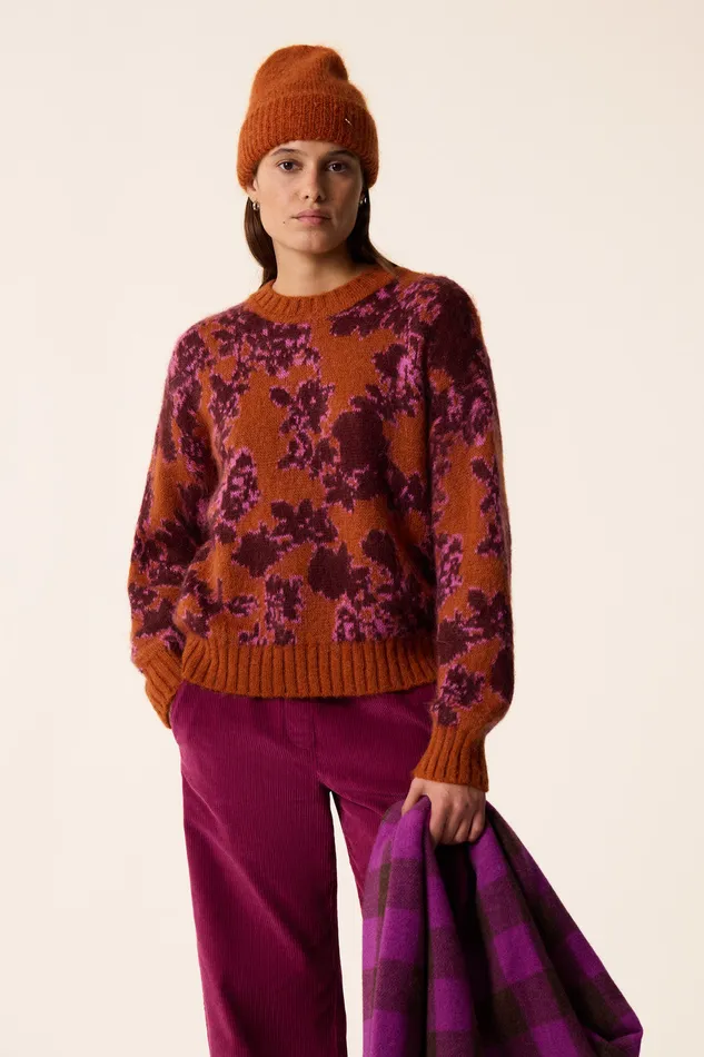 Women Jumper Begonia Flower Pull Mohair Multicolore Des Petits Hauts Jumpers and Cardigans