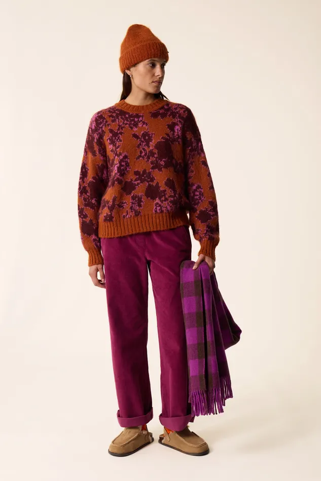 Women Jumper Begonia Flower Pull Mohair Multicolore Des Petits Hauts Jumpers and Cardigans