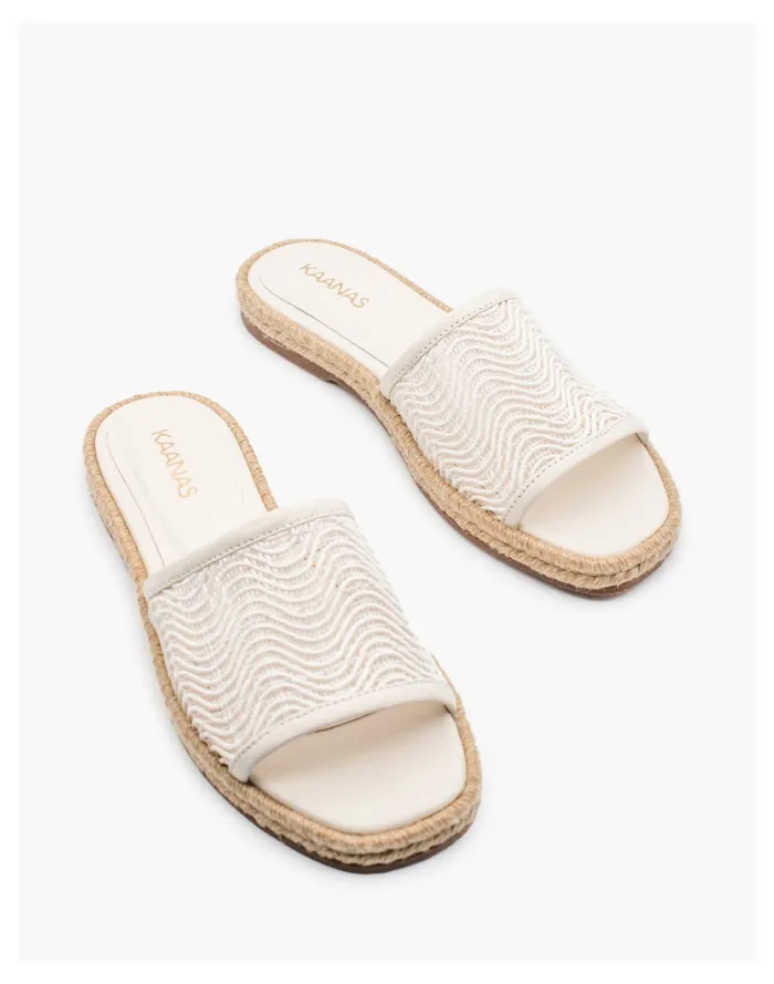 Women KAANAS Bandung Spiderweb Espadrille Sandal Ivory White Madewell Sandals